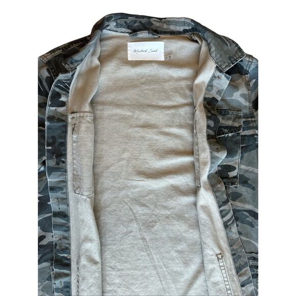 Mustard Seed Camo Jacket Woman’s Size Small Button Down - Picture 3 of 4